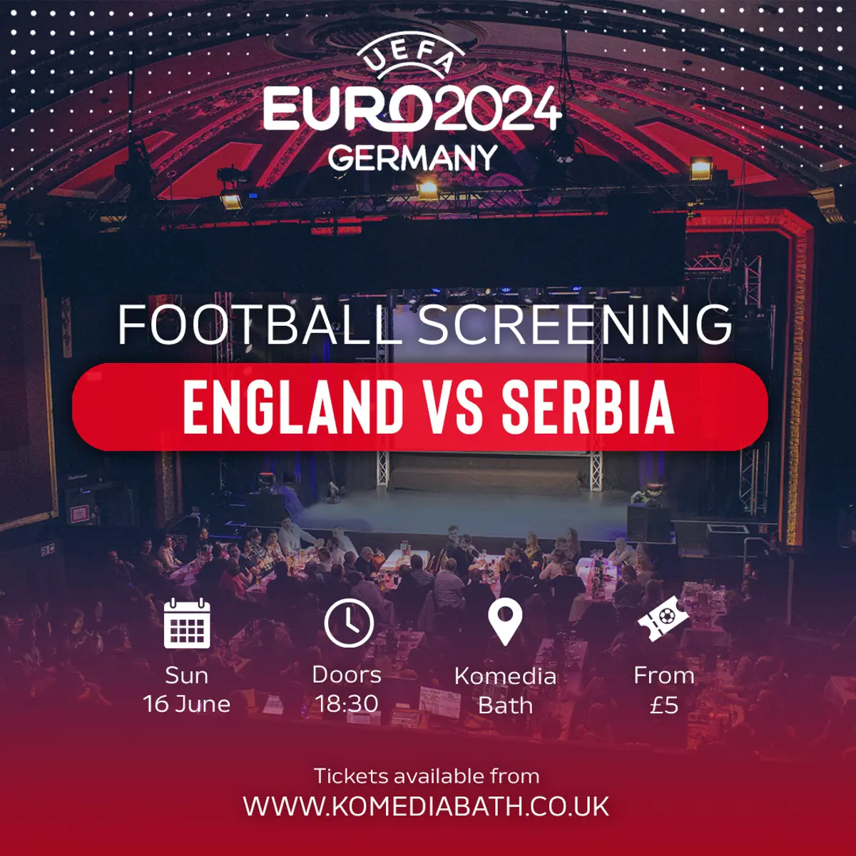 Football Screening: England vs Serbia